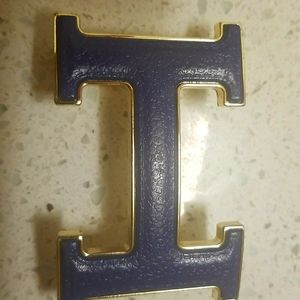 Hermès Gold/Blue Belt Buckle